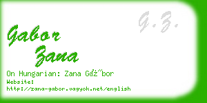 gabor zana business card